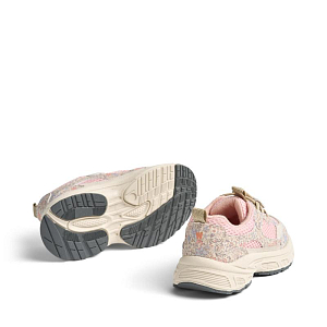 Кроссовки со вставками из кожи Wheat "Arthur Air Blue Flowers", васильковое торнадо